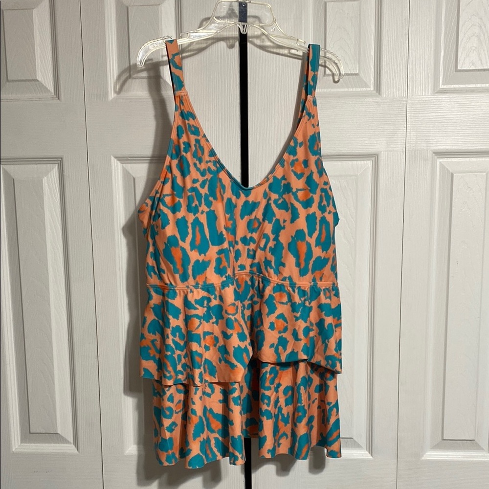 Bloomchic NWT Leopard Print Sleeveless swimsuit bathing beach top size 22 / 24